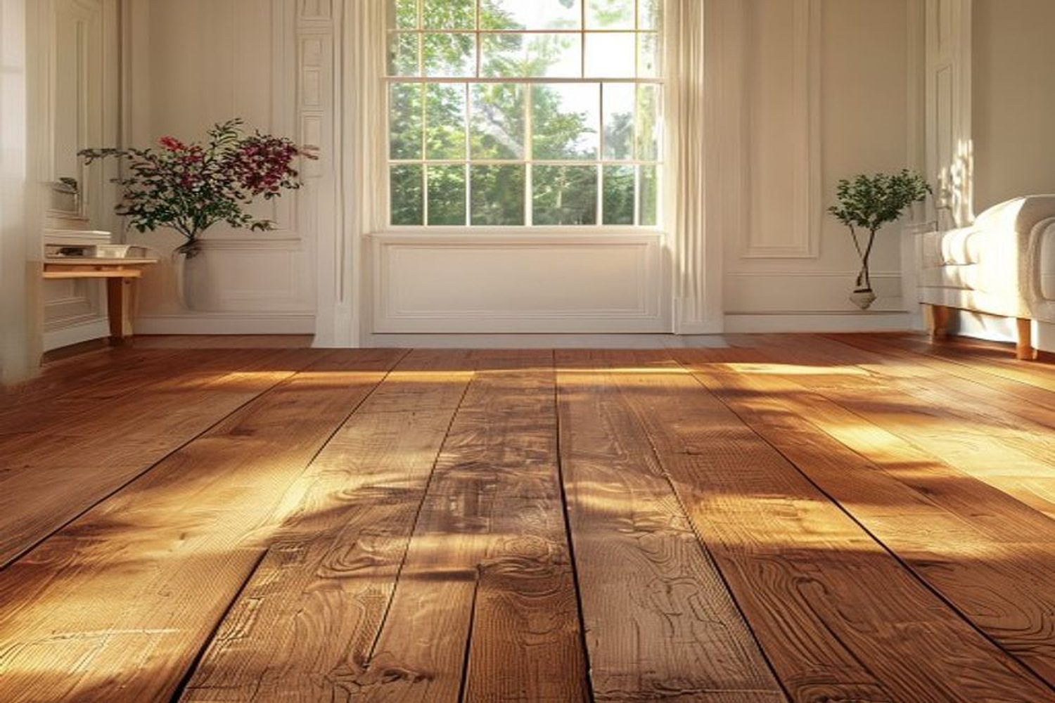 Refinished hardwood floor in a Long Island home — Just Enterprise One Corp.