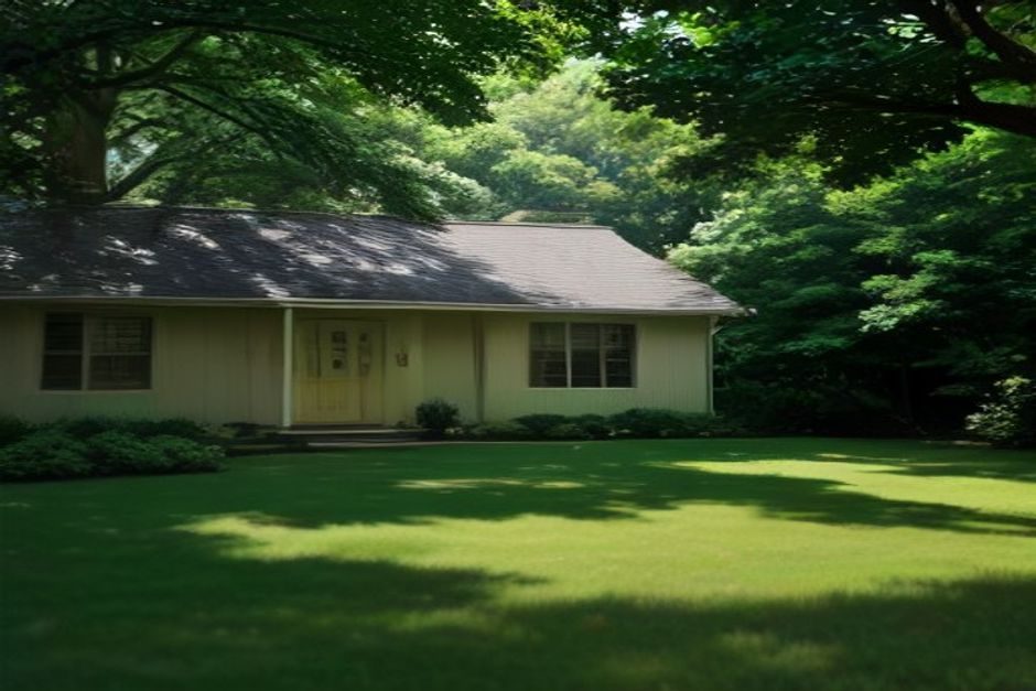 Back yard of a Long Island ranch house where a rear addition would go. Just Enterprise One Corp.