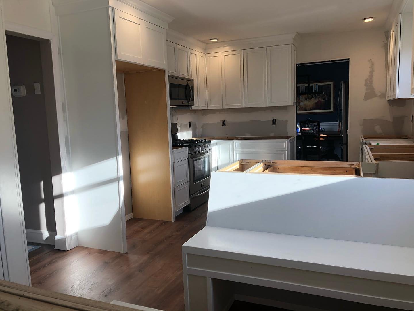 Custom breakfast nook build with bench seating