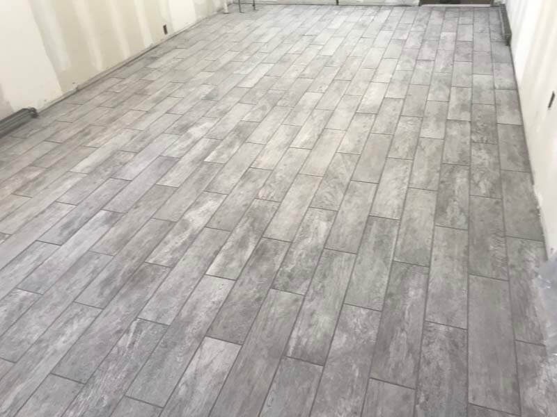 Wood-look tile floor installation — West Babylon, NY