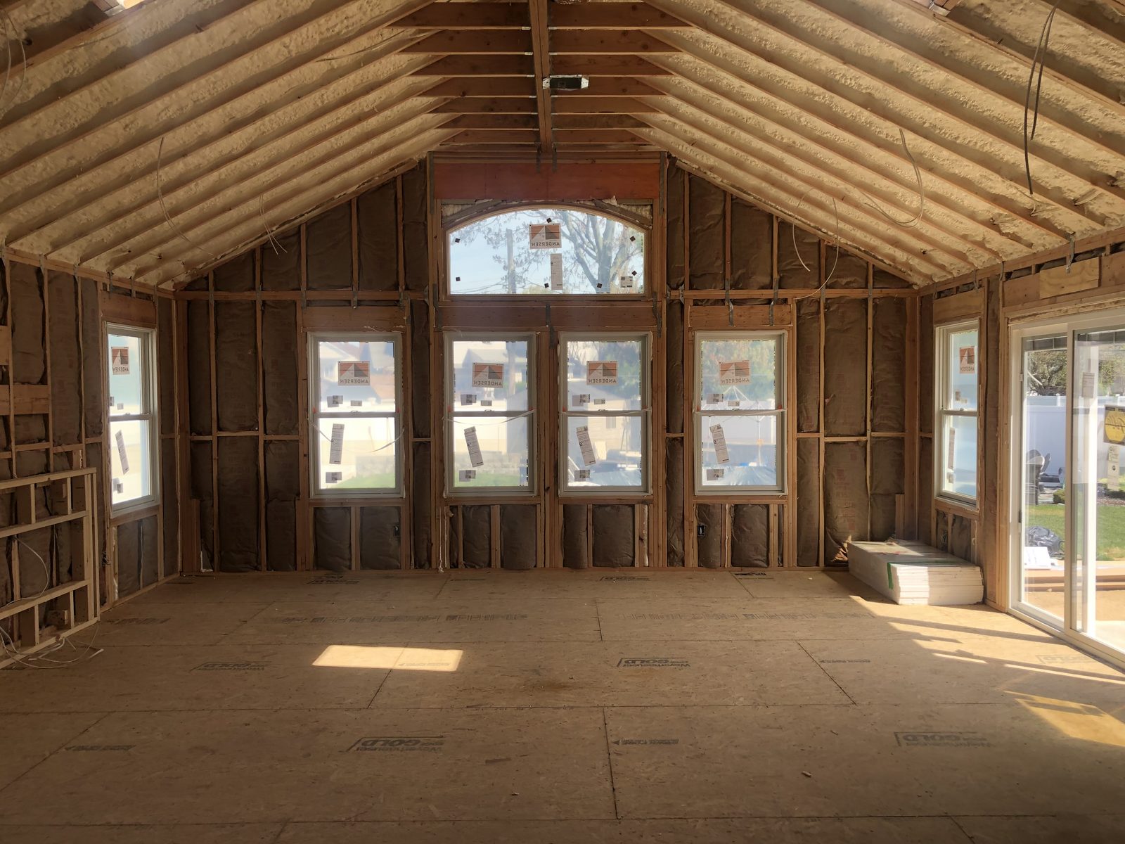 Home addition framing and spray foam insulation — Levittown, NY