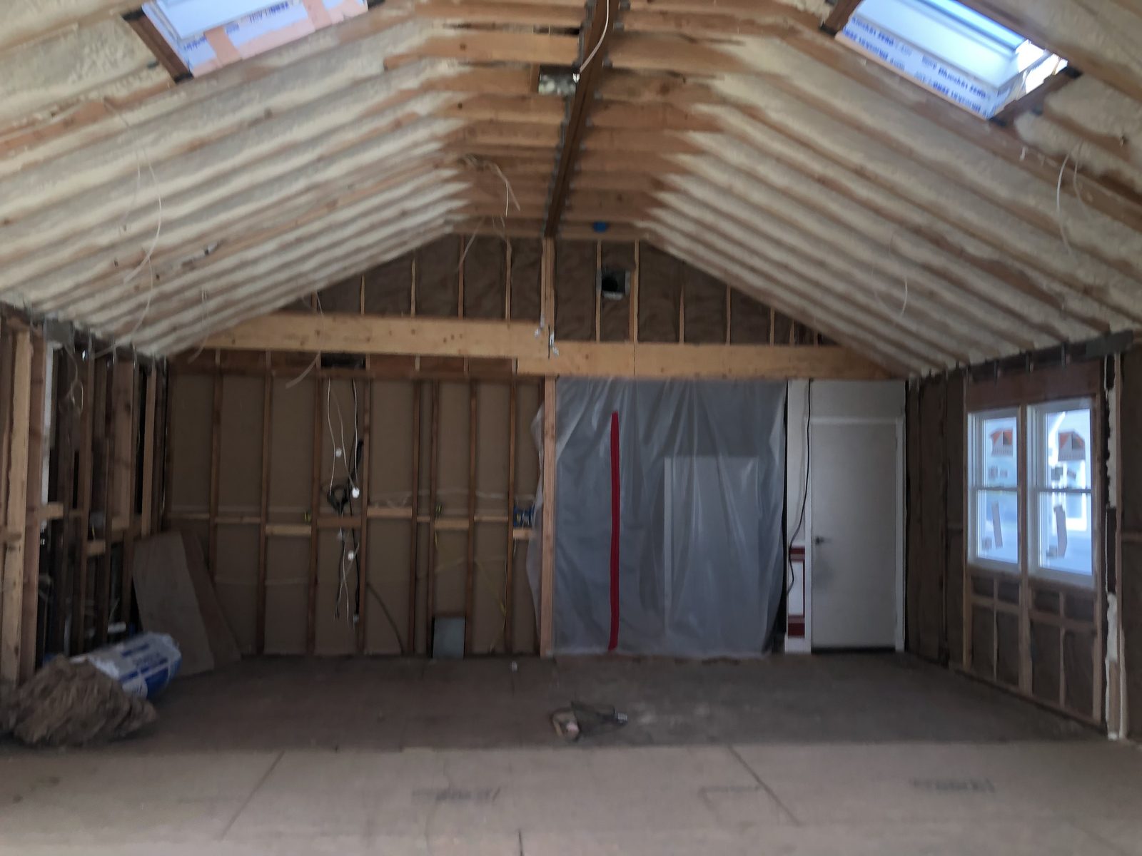 Home addition framing with spray foam insulation — Levittown, NY
